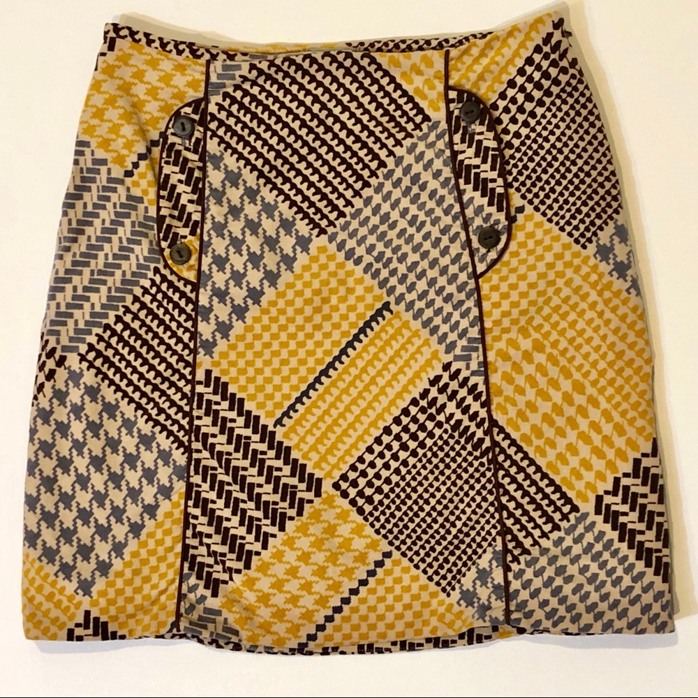 Maeve Velvet Retro style houndstooth skirt sz 6